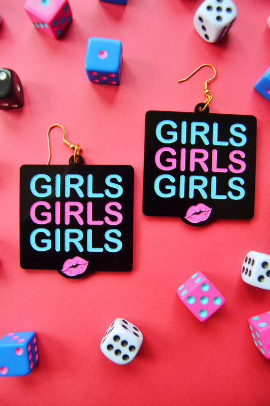 Girls Girls Girls Neon Earrings