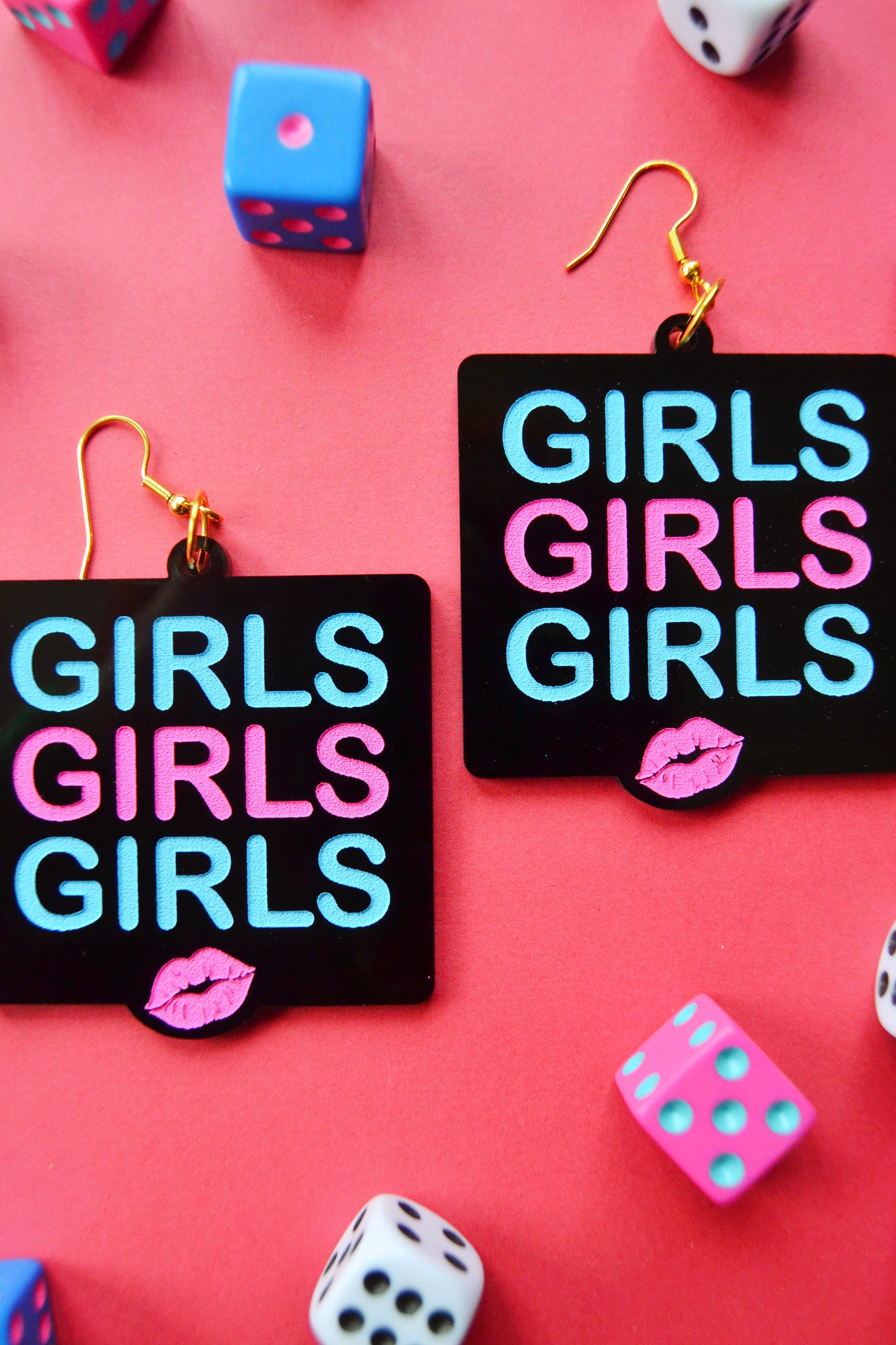 Girls Girls Girls Neon Earrings