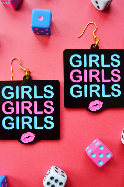 Girls Girls Girls Neon Earrings