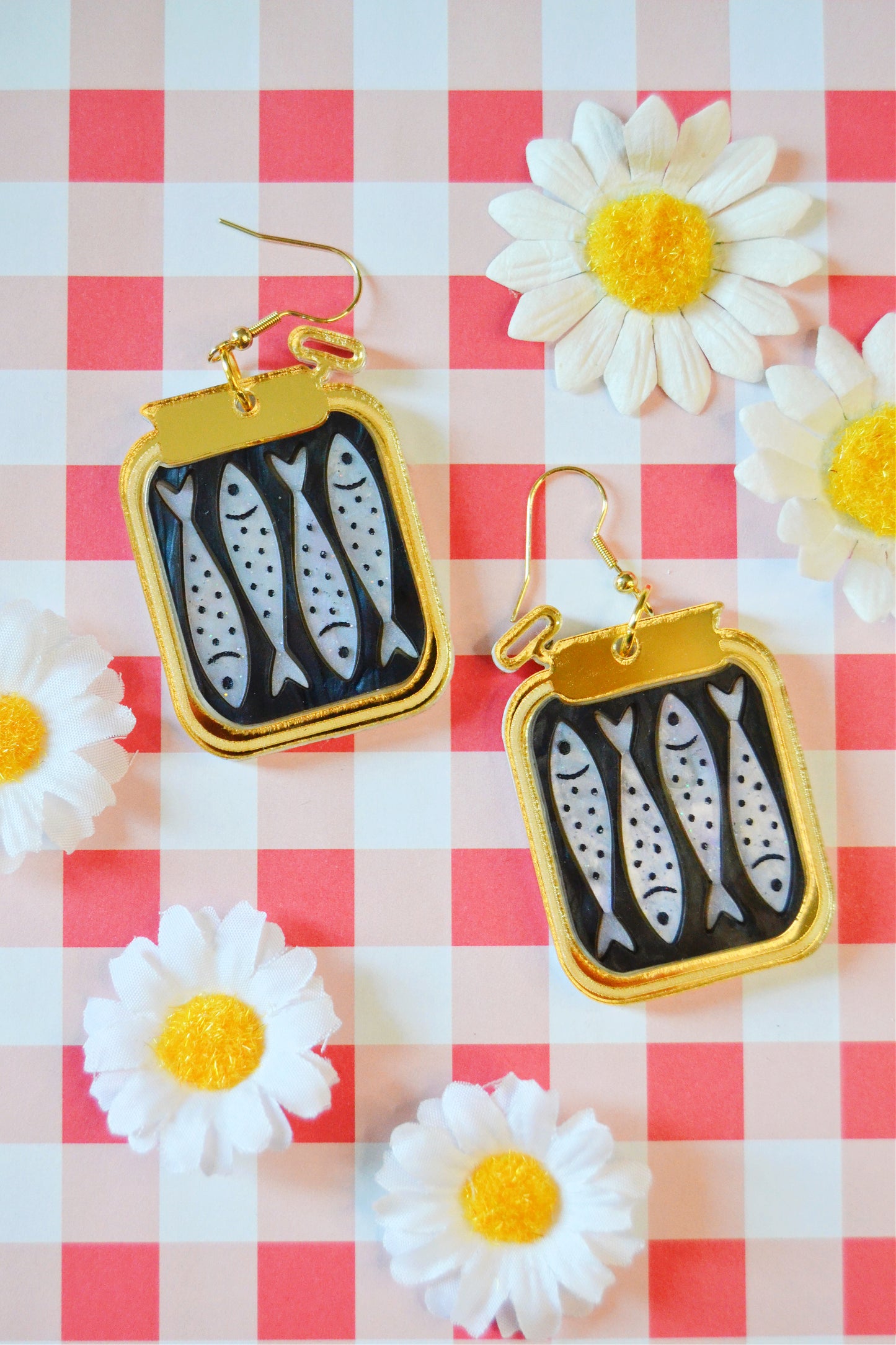 Sardine Tin Earrings