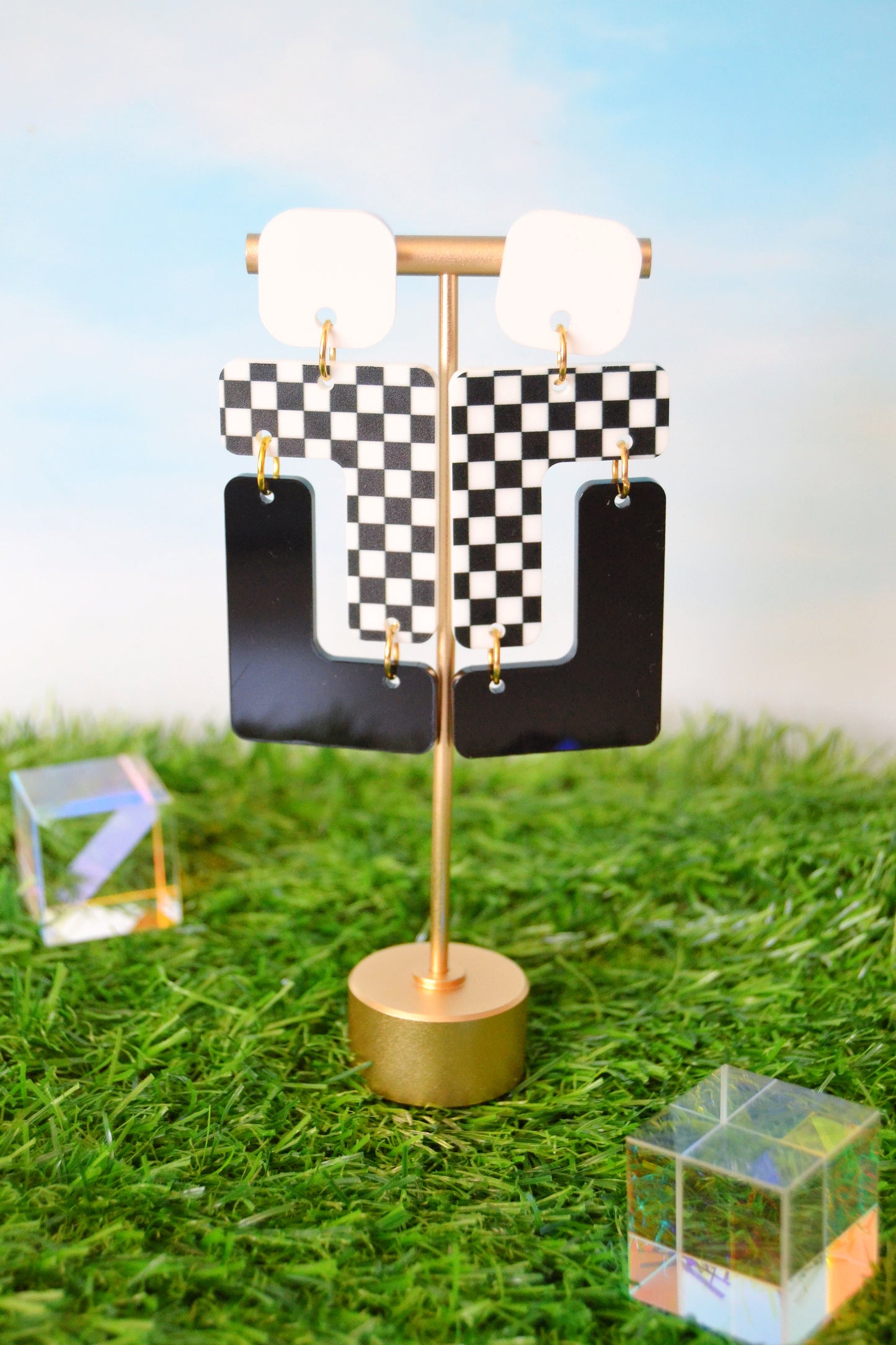 Zig Zag Earrings in Monochromatic