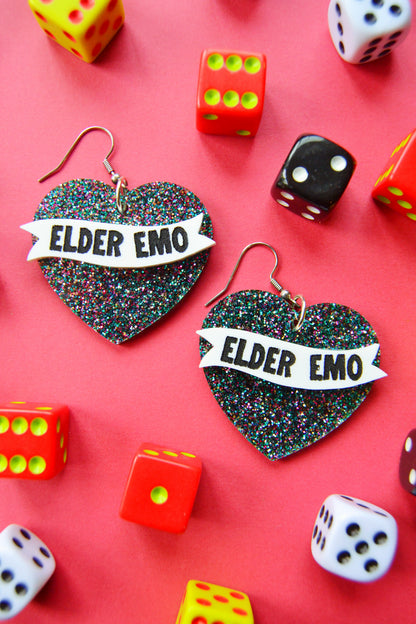 Elder Emo Heart Earrings