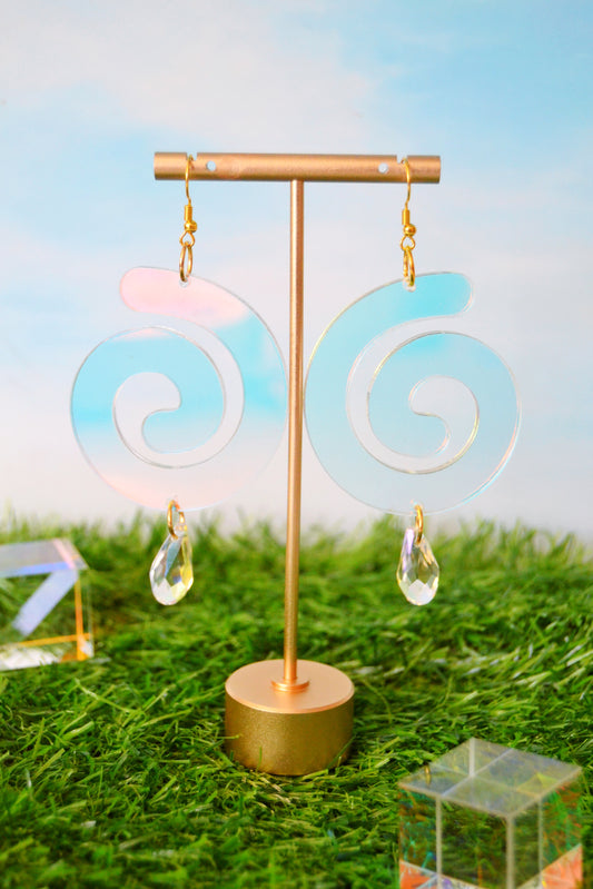 Iridescent Mystic Spiral Earrings