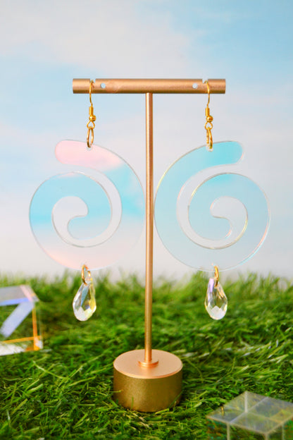 Iridescent Mystic Spiral Earrings