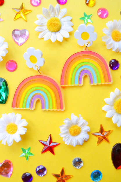 Rainbow Daisy Earrings