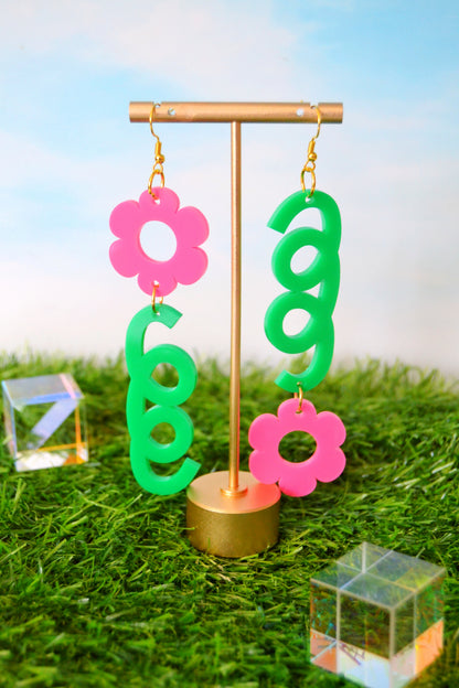 Whimsical Daisy Earrings in Pink