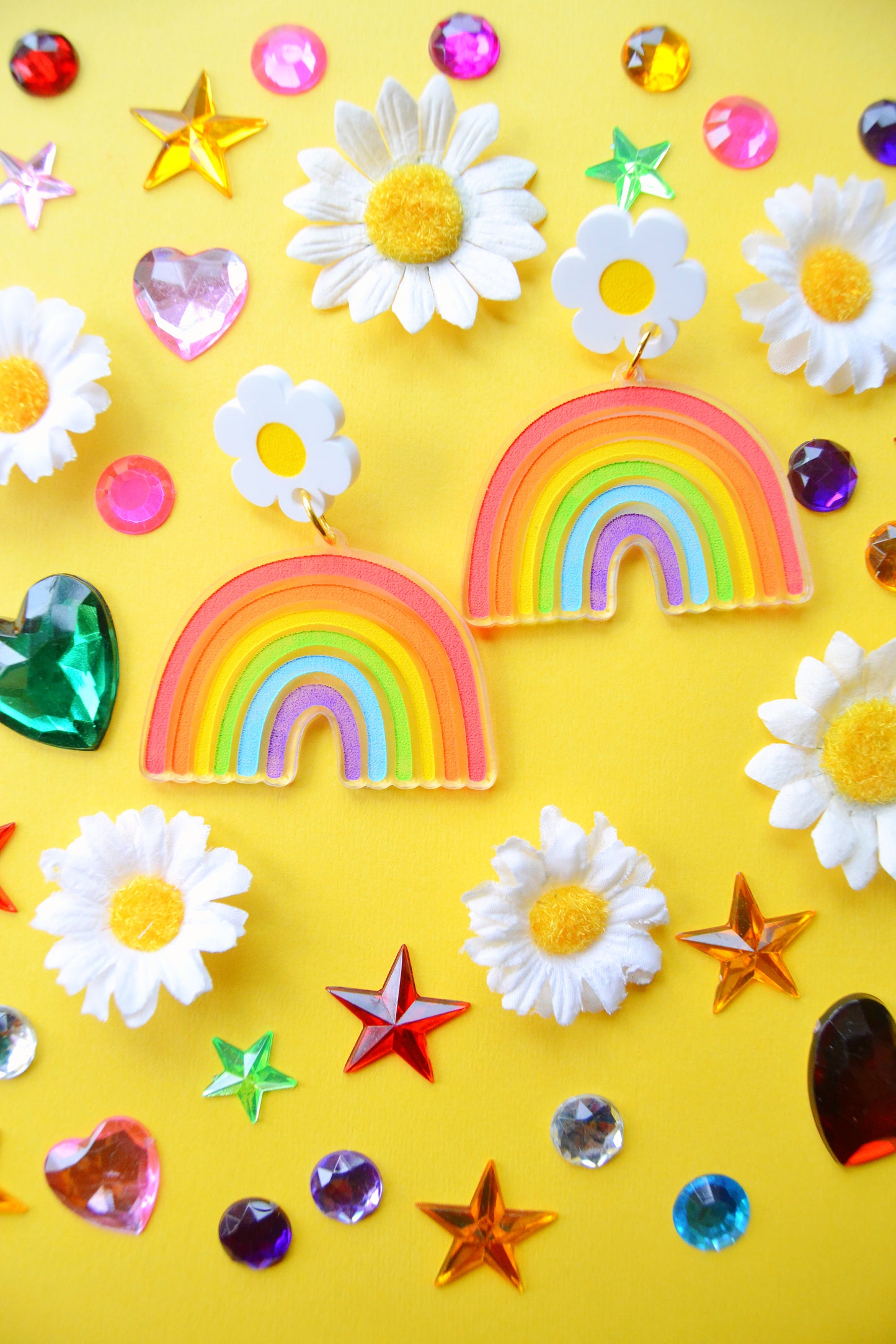 Rainbow Daisy Earrings