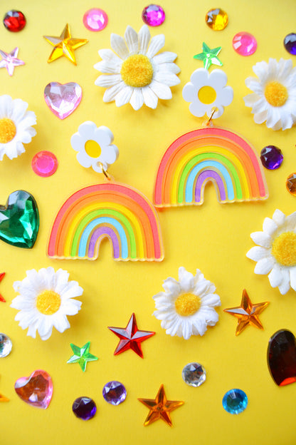 Rainbow Daisy Earrings