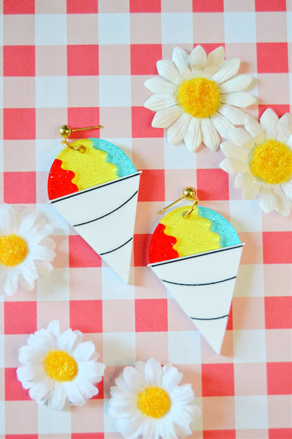 Rainbow Snow Cone Earrings