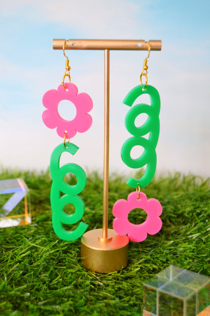 Whimsical Daisy Earrings in Pink
