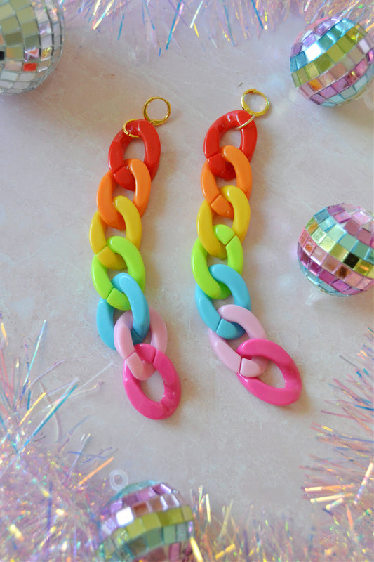 Jumbo Rainbow Link Earrings