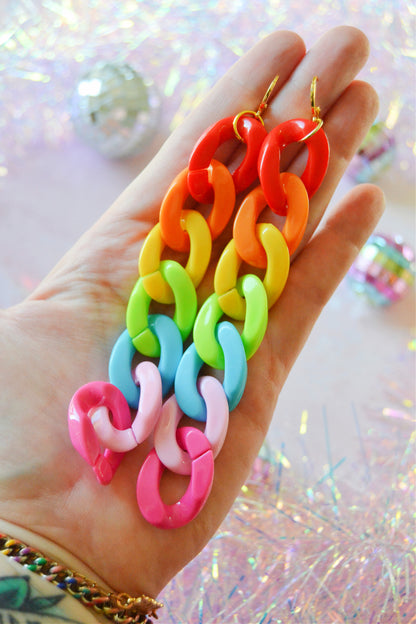 Jumbo Rainbow Link Earrings