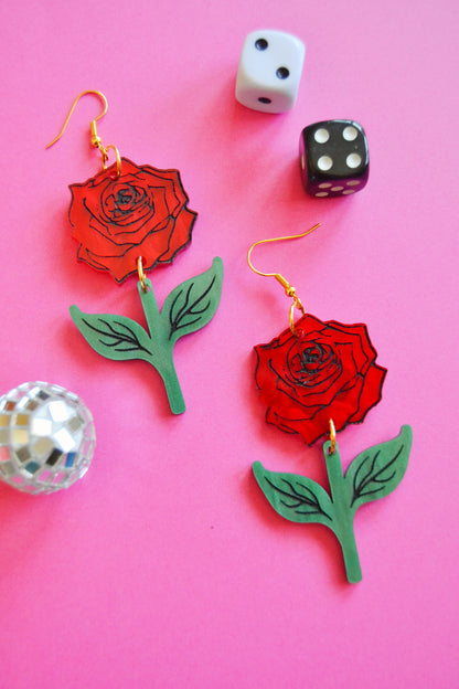 Every Rose Has Its Thorn Earrings