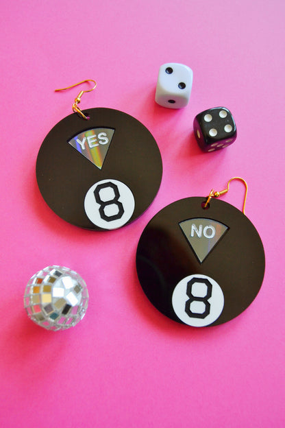 Magic 8 Ball Earrings