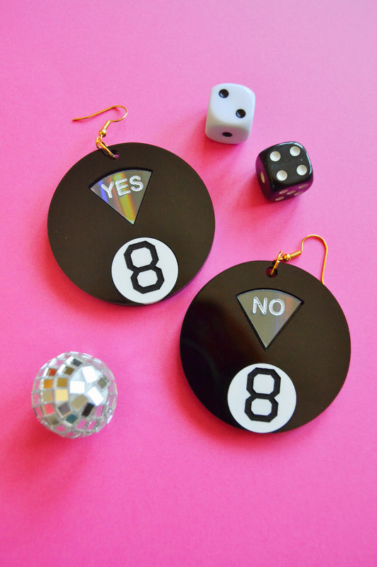Magic 8 Ball Earrings