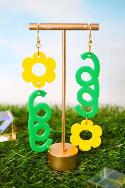 Whimsical Daisy Earrings in Yellow