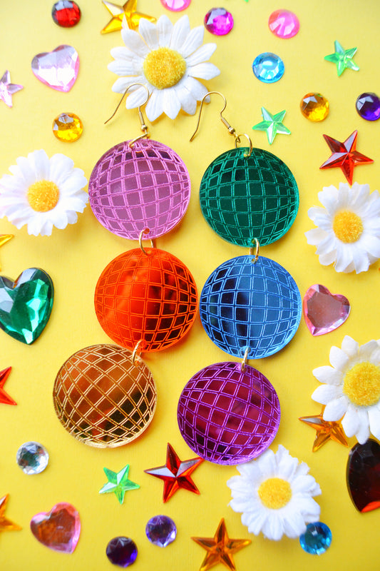 Rainbow Disco Fever Earrings