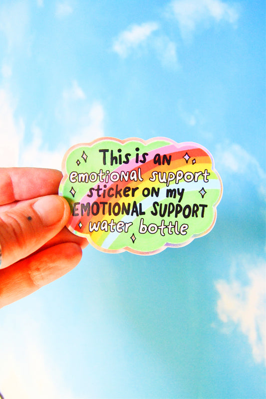 Emotional Support Sticker Holographic Vinyl Sticker