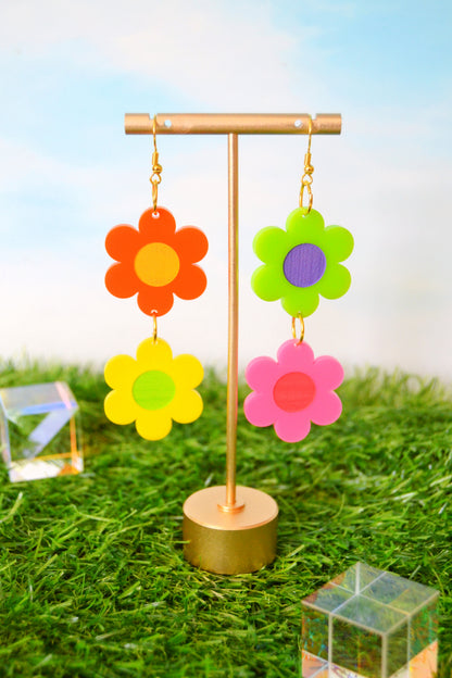 Mismatched Rainbow Daisy Earrings in SURPRISE!