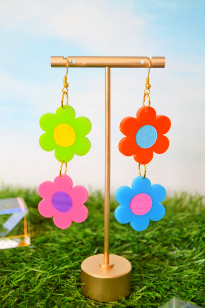 Mismatched Rainbow Daisy Earrings in SURPRISE!