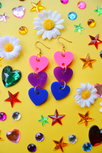 Bisexual Hearts Earrings