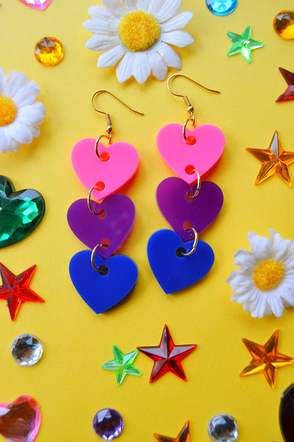 Bisexual Hearts Earrings