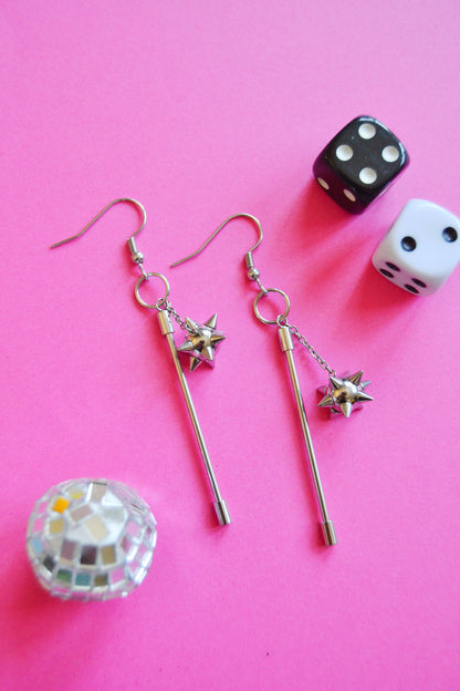Stainless Steel Flail Earrings