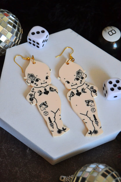 Tattooed Kewpie Earrings