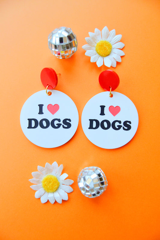 I Love Dogs Earrings