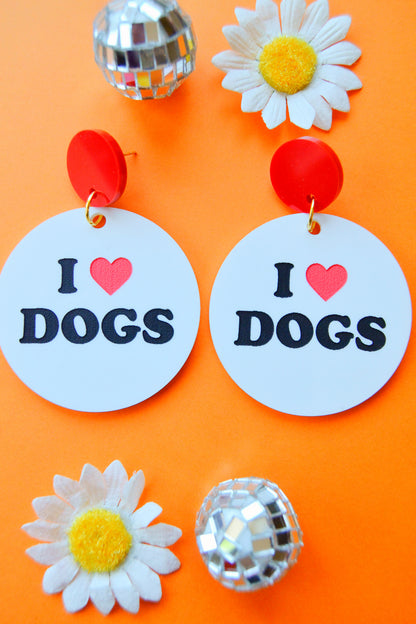I Love Dogs Earrings