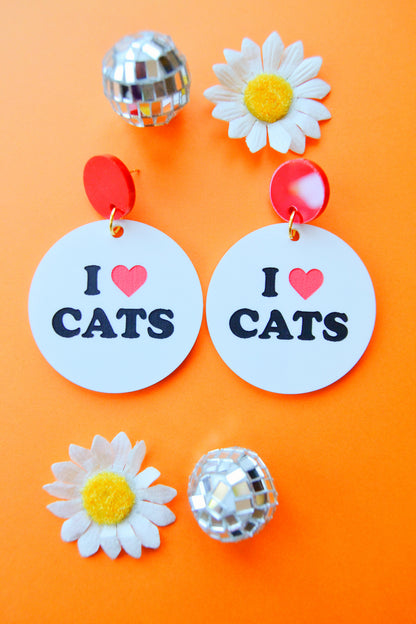 I Love Cats Earrings