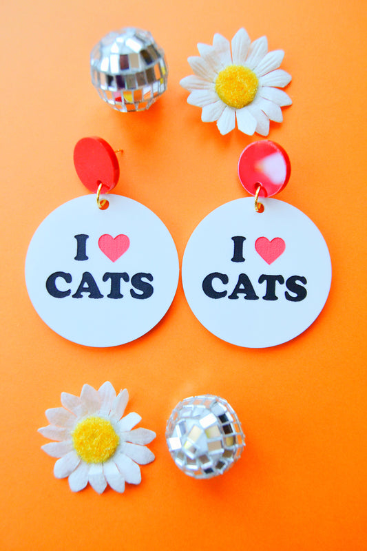 I Love Cats Earrings
