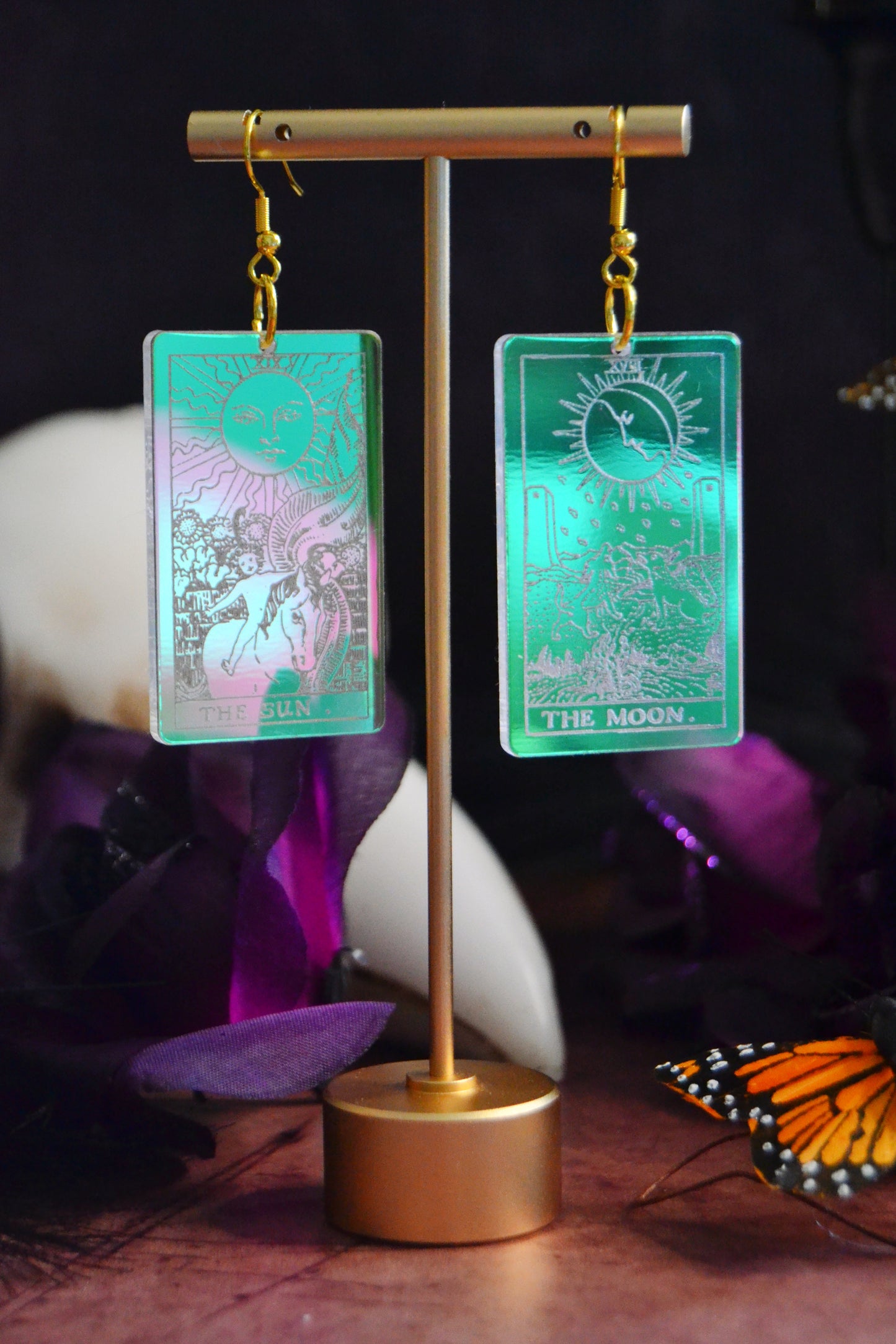 Sun Moon Tarot Card Earrings