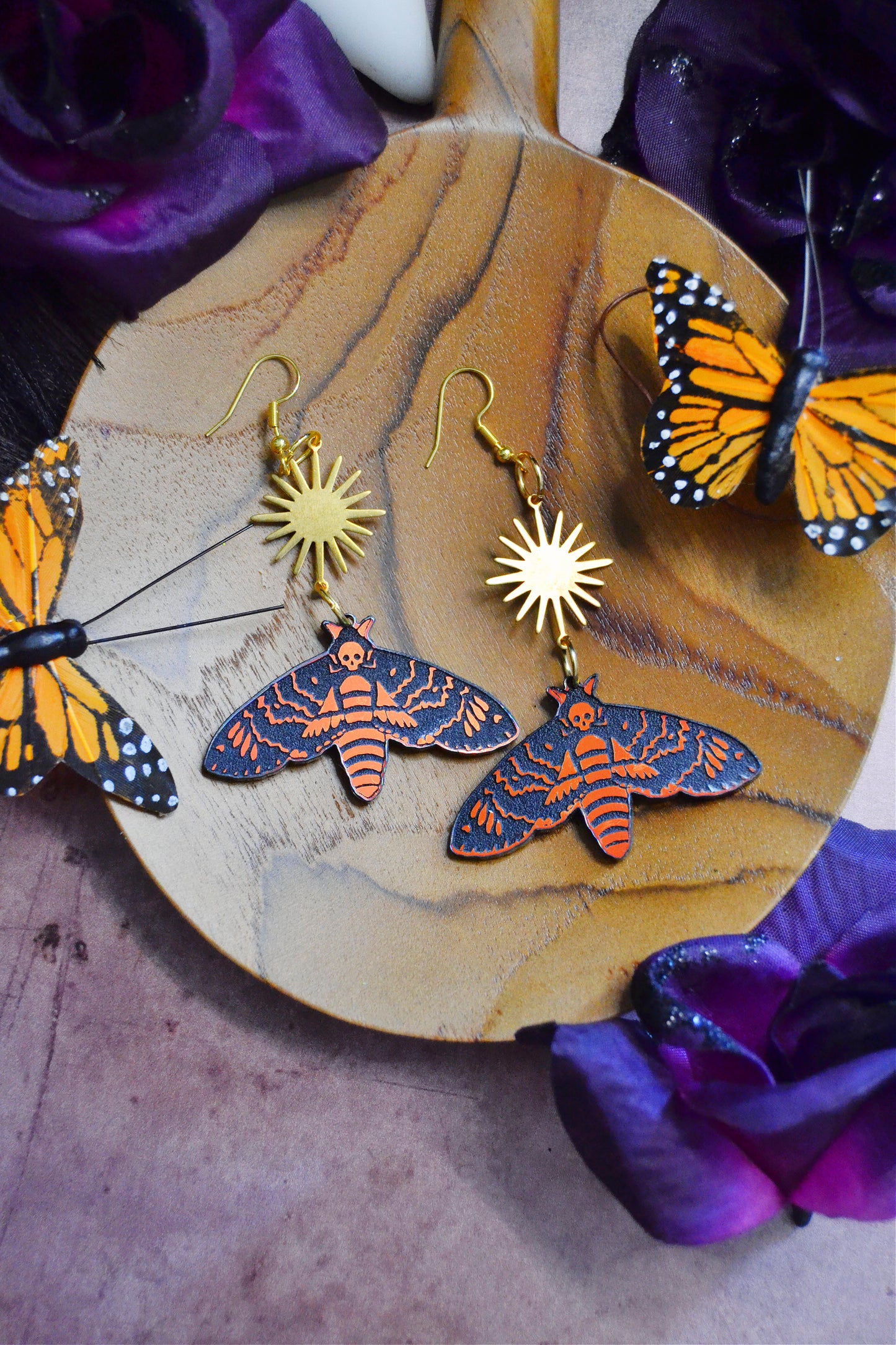 Death's Head Moth Earrings
