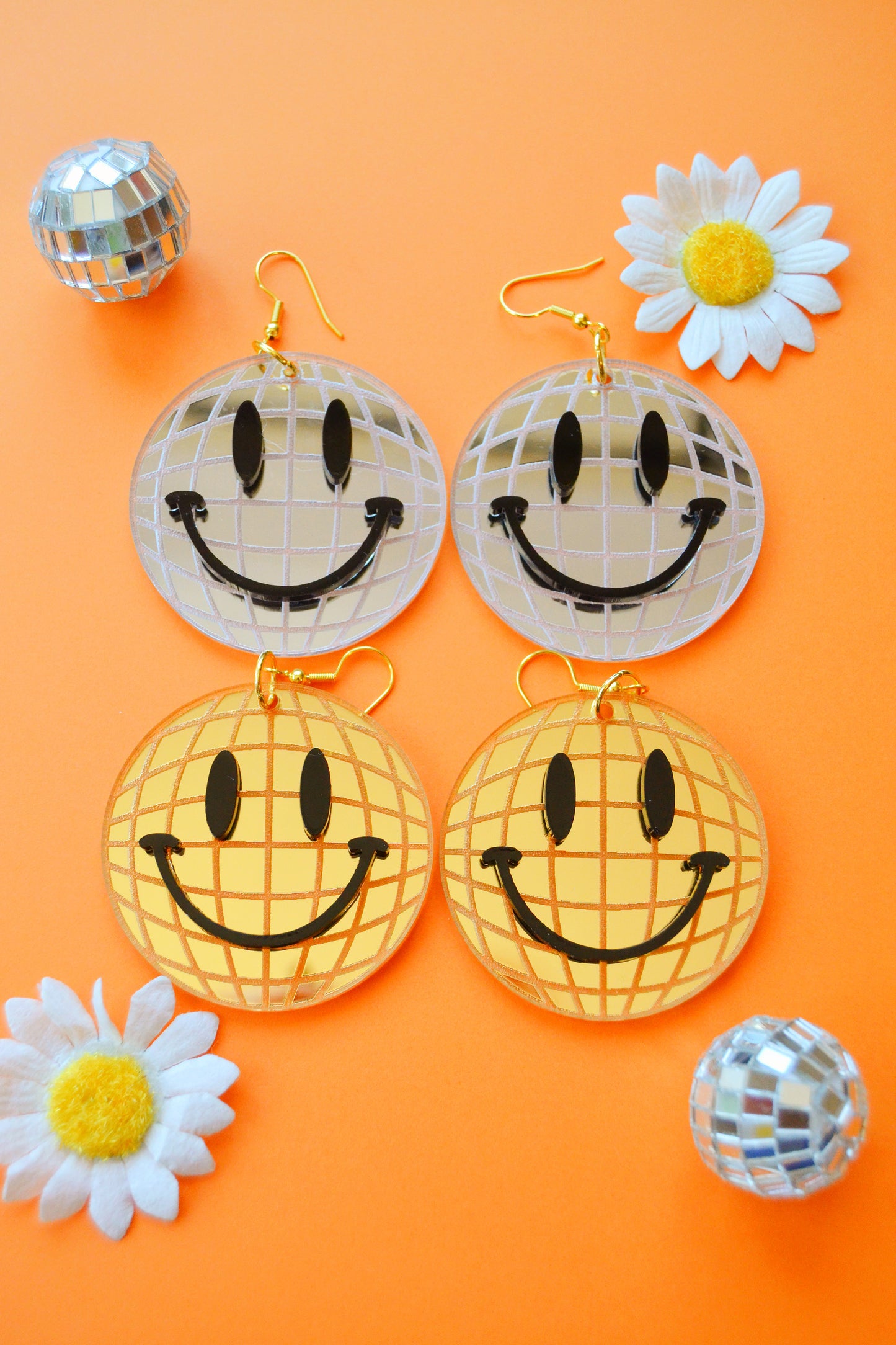 Disco Smiley Earrings