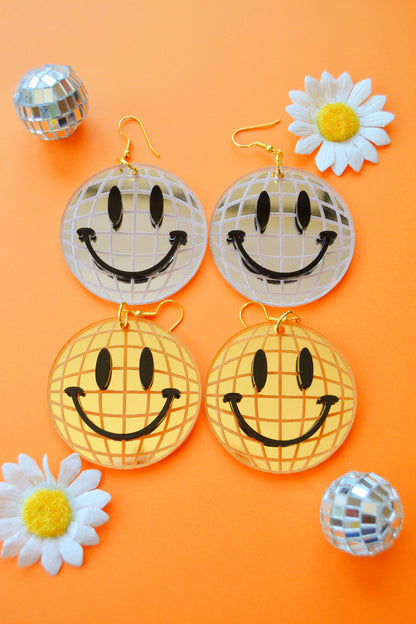 Disco Smiley Earrings