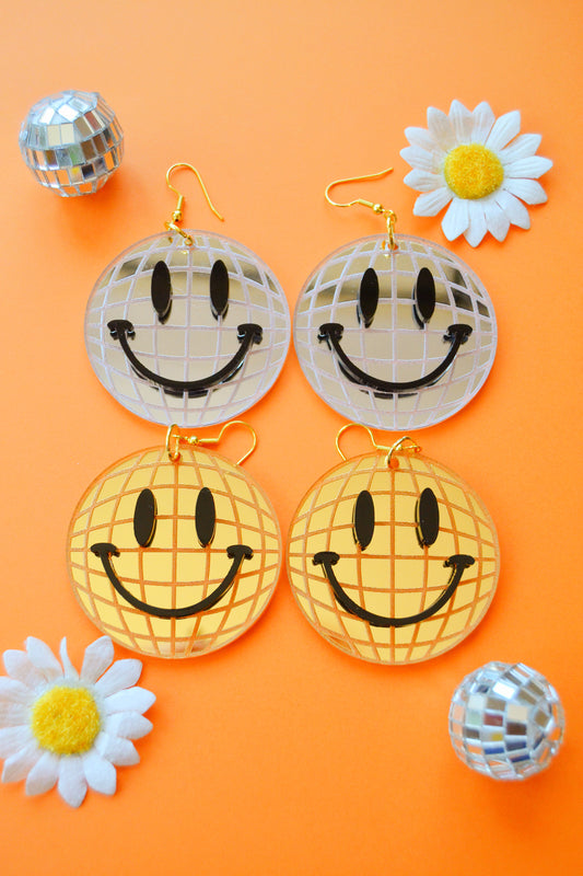 Disco Smiley Earrings
