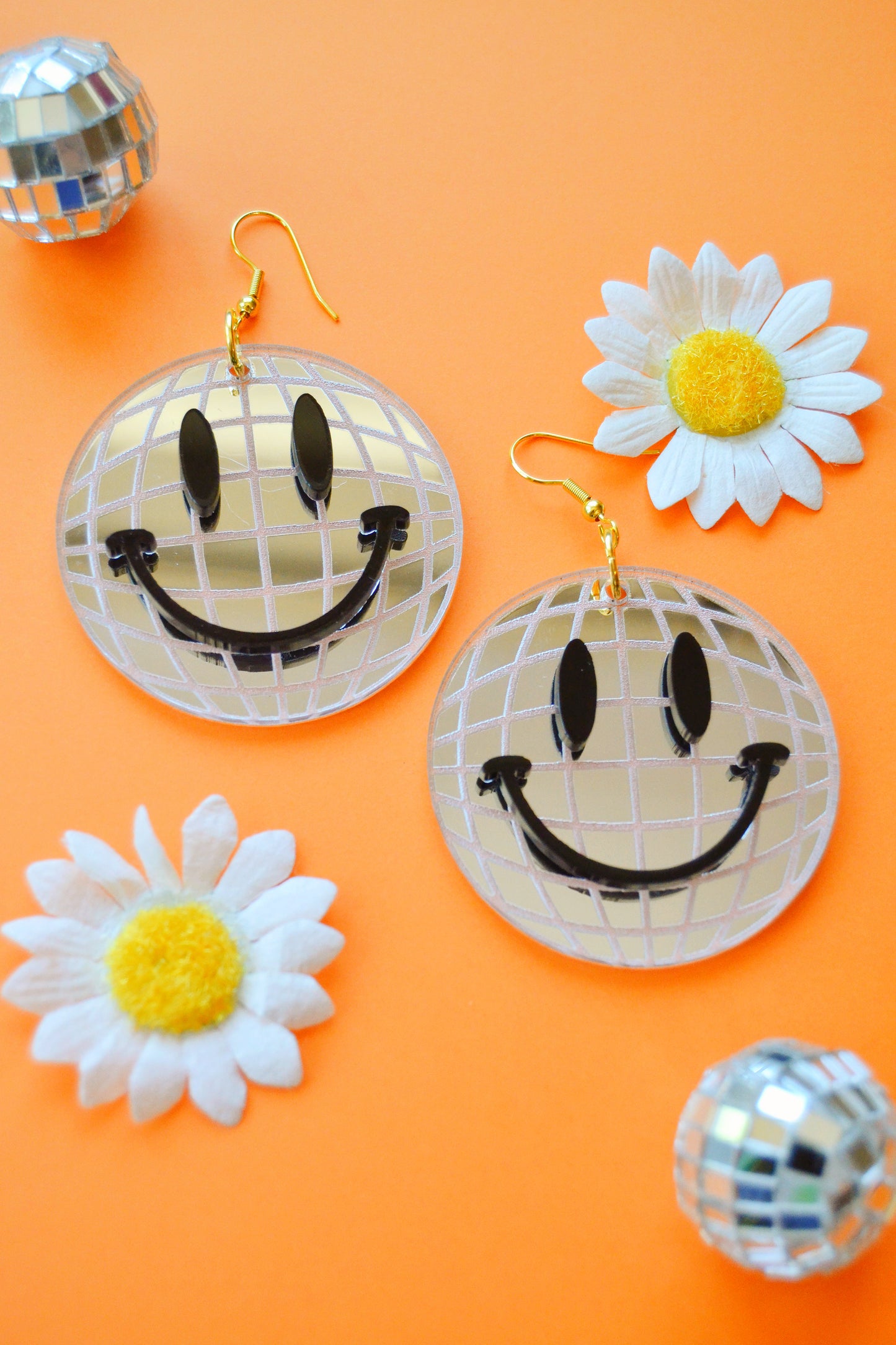Disco Smiley Earrings