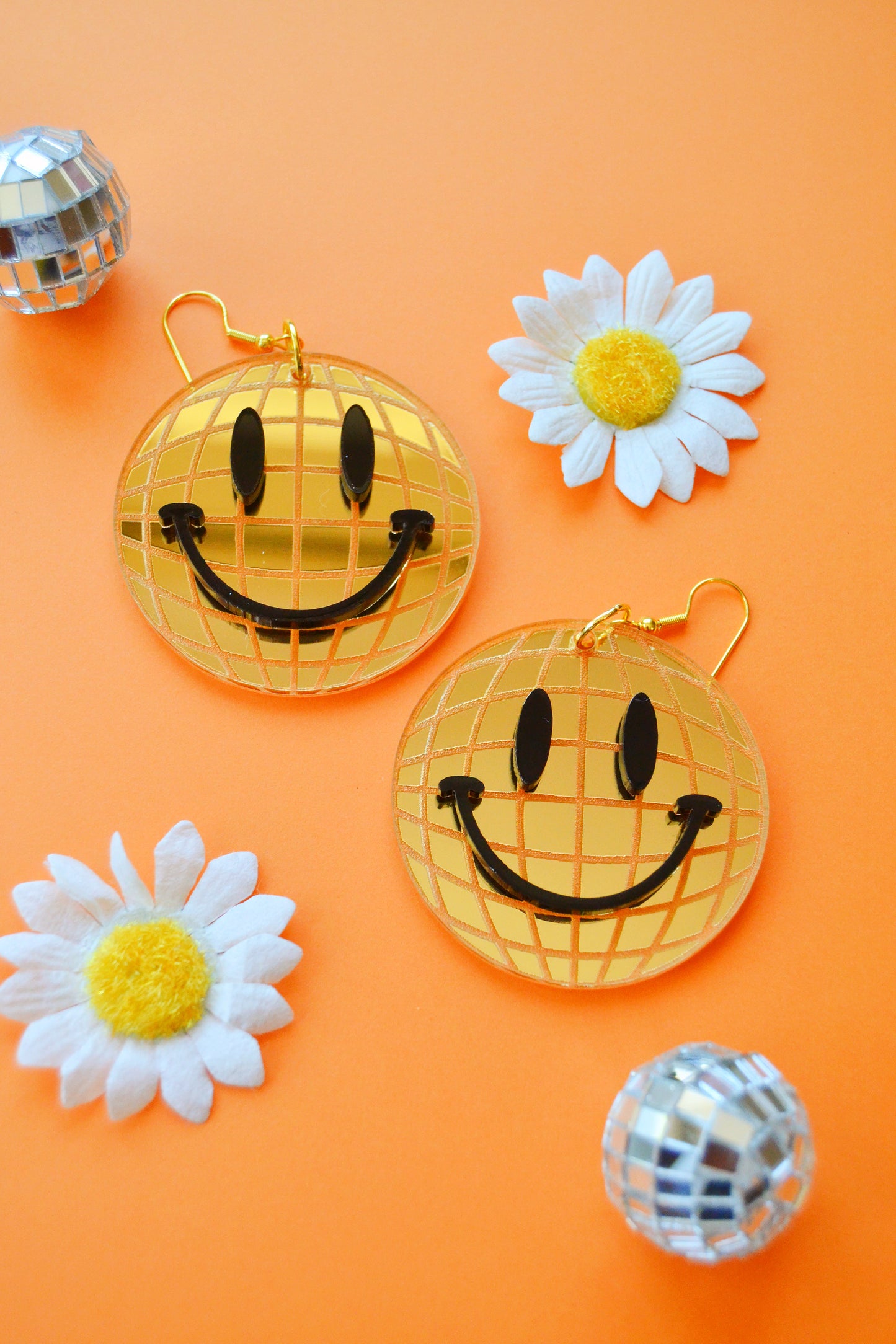 Disco Smiley Earrings