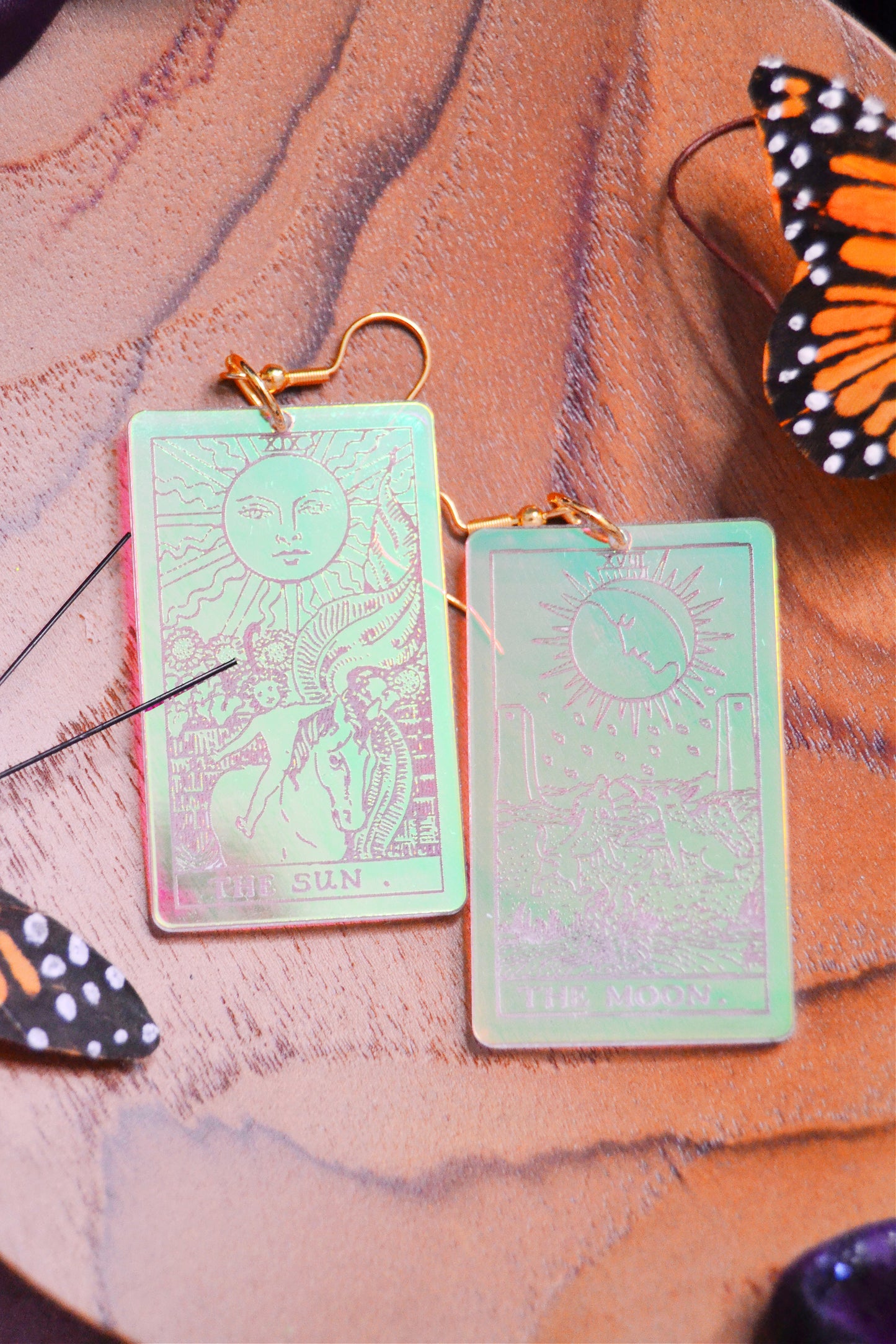 Sun Moon Tarot Card Earrings