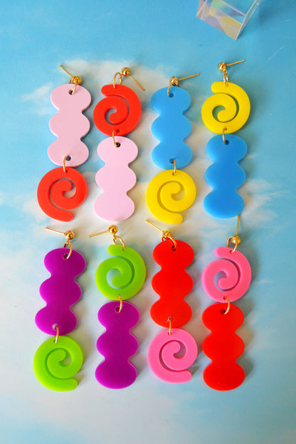 Wavy Spiral Earrings
