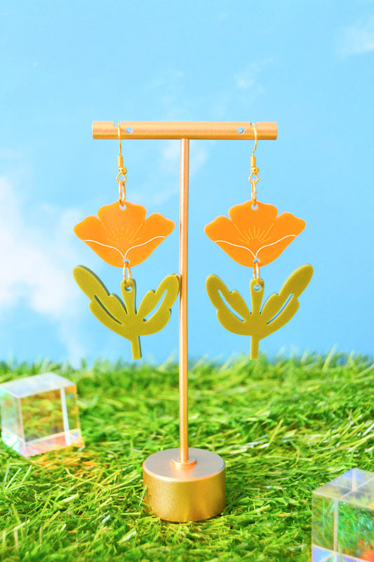 California Poppy Earrings