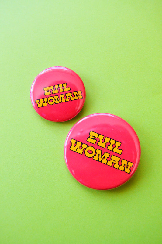 Evil Woman Reproduction Pinback Button