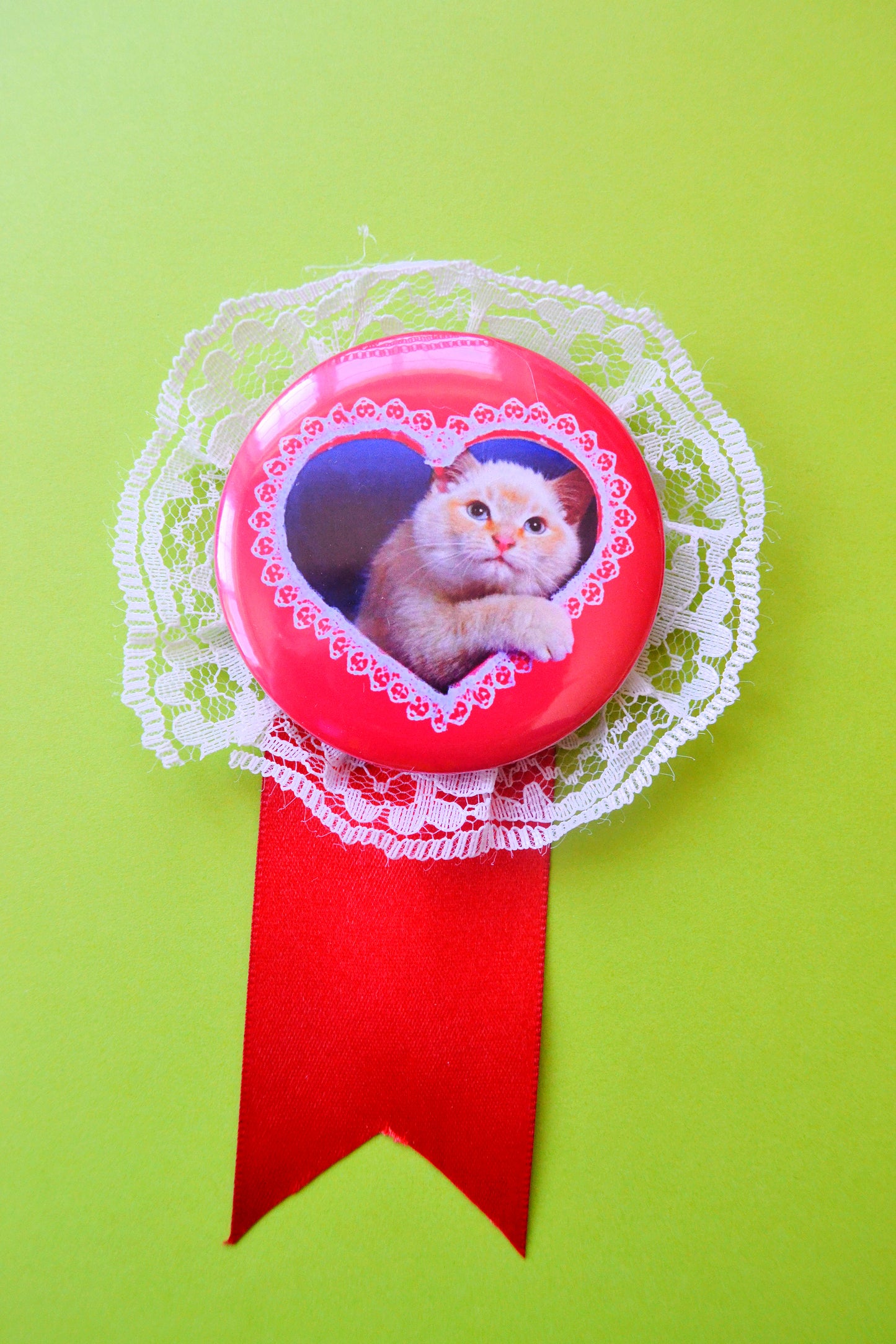 Valentine Kitten Reproduction Pinback Button