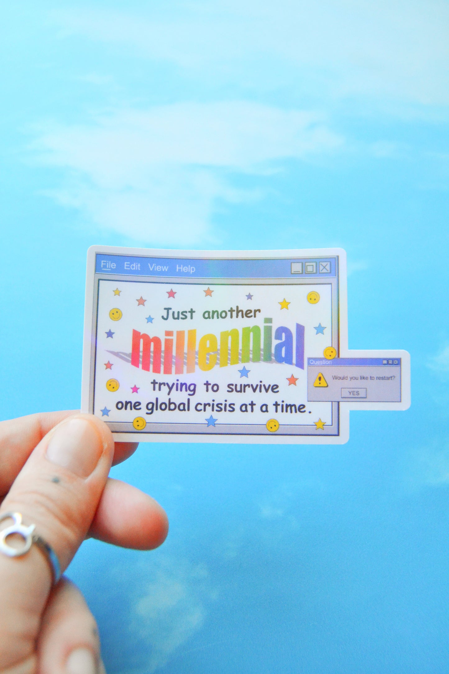 Just Another Millennial Holographic Vinyl Sticker