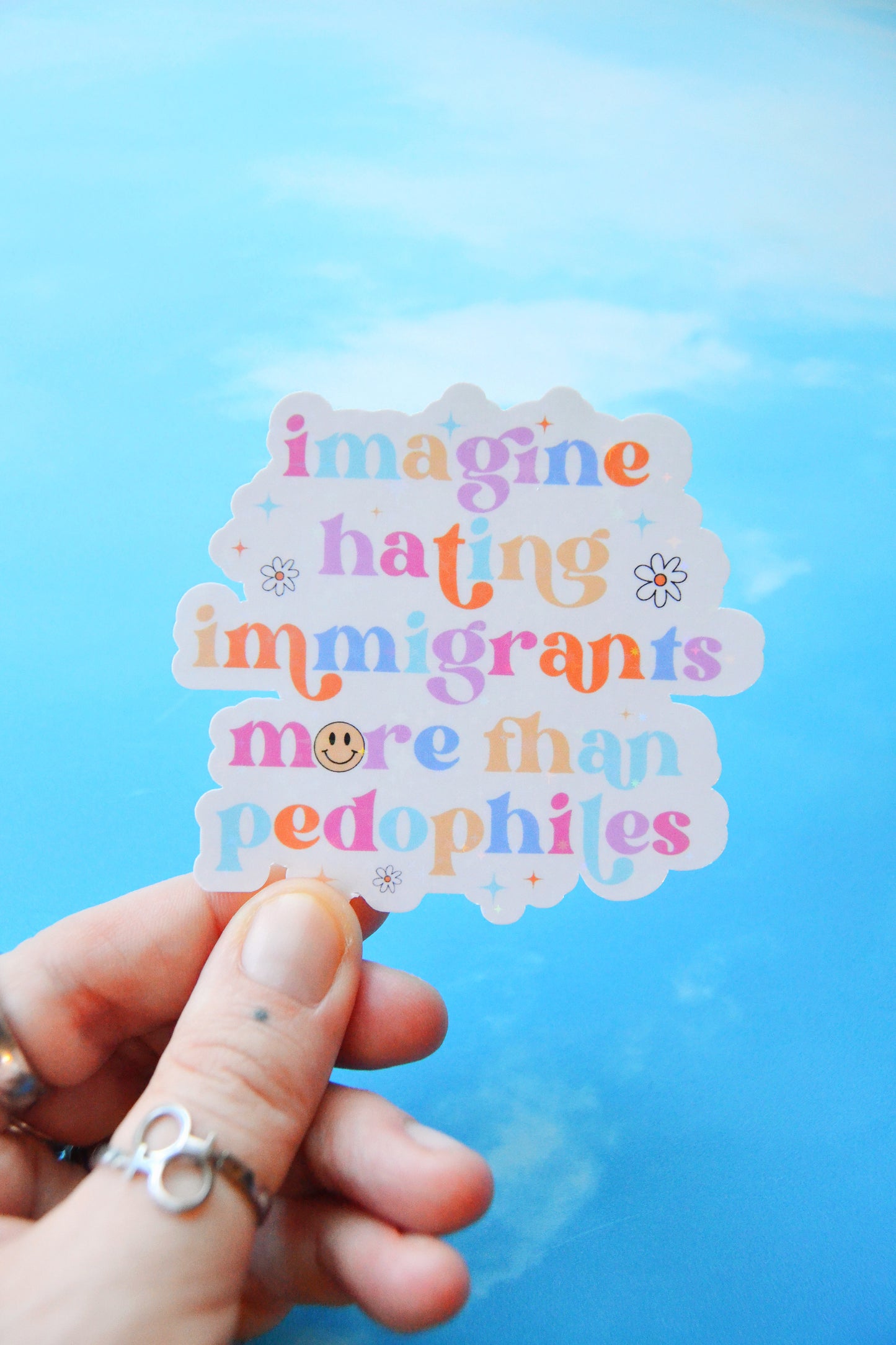 Imagine Hating Immigrants More Than PDFs Vinyl Sticker