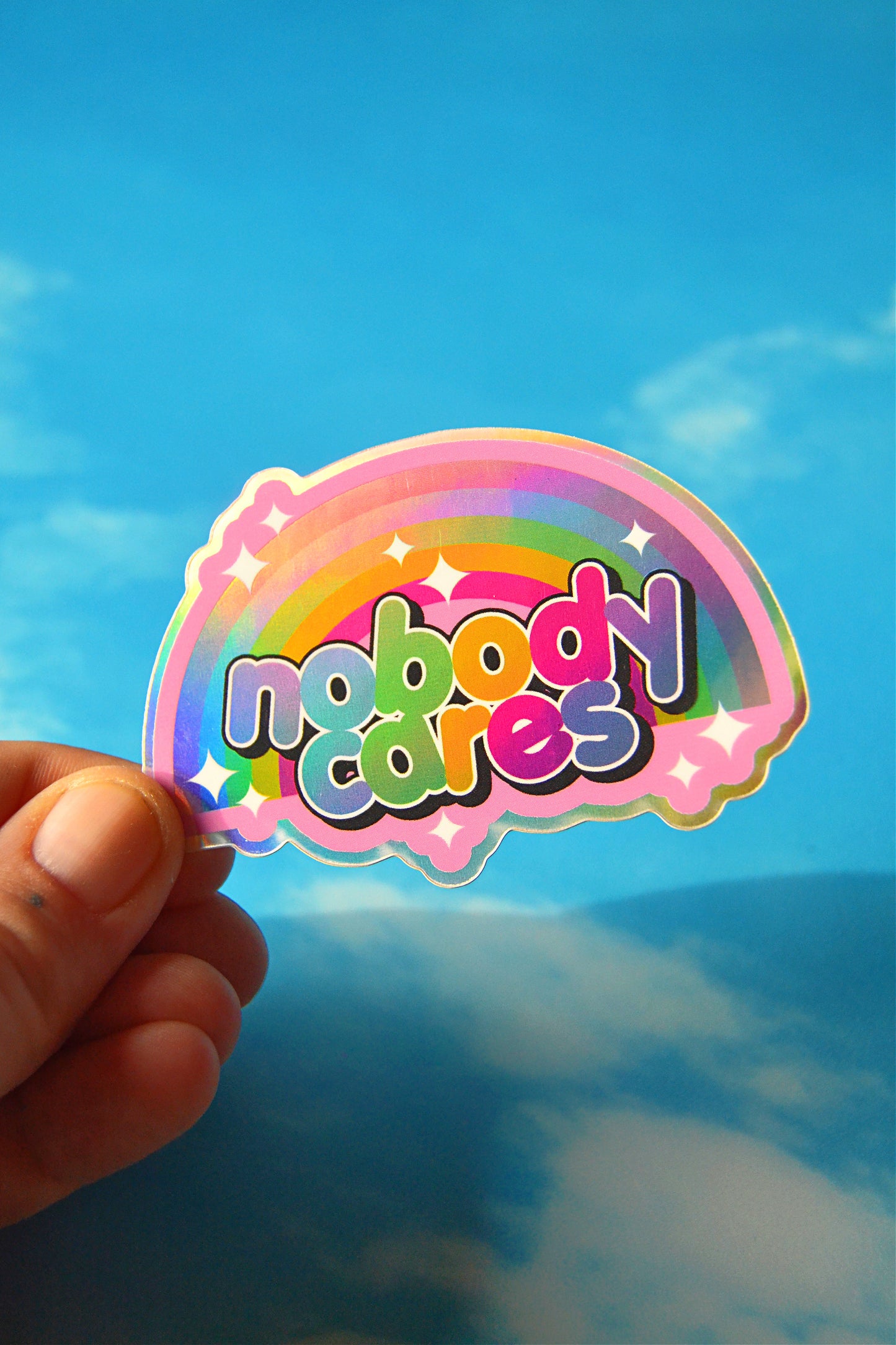 Nobody Cares Holographic Sticker