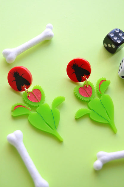 Venus Flytrap Earrings SMALL