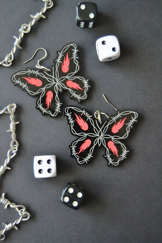 Barbed Wire Butterfly Earrings