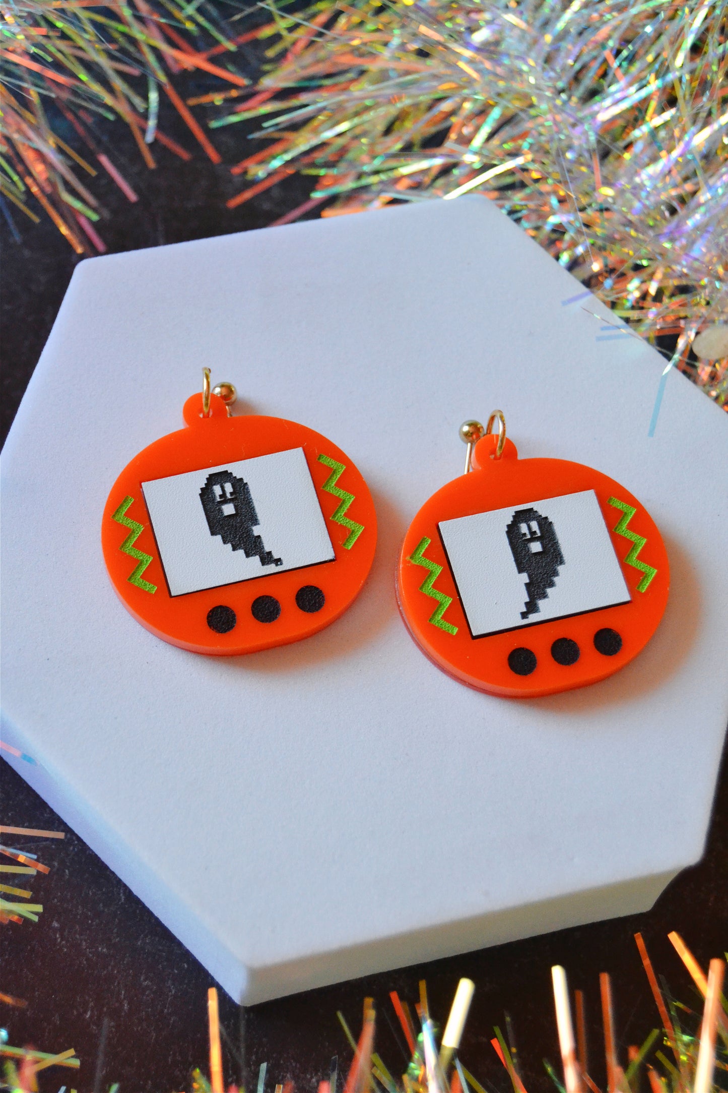 Haunted Digital Pet Earrings